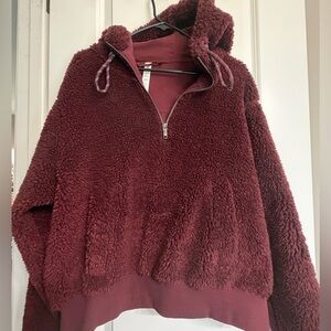 Lululemon Textured Fleece 1/2 Zip Hoodie Size 10 EUC